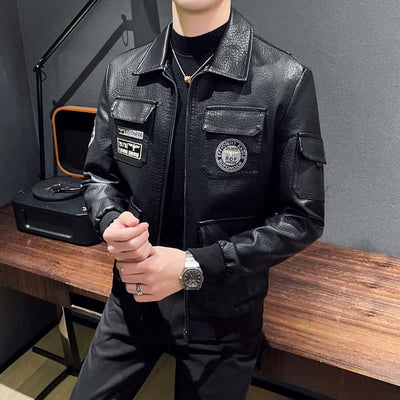 Maverick Slim-Fit Moto Leather Jacket – Sport Biker Style