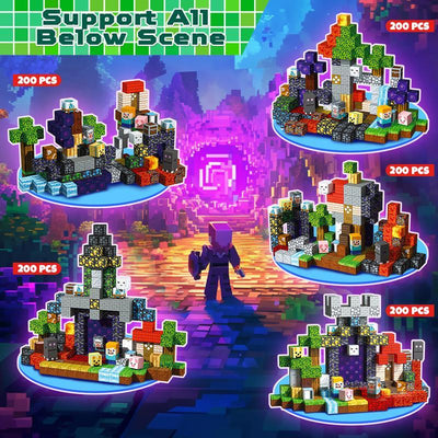 Children's brain-developing educational toy, magnetic building block set (200 pieces) – Ghost Park Theme