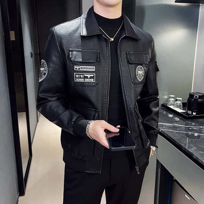 Maverick Slim-Fit Moto Leather Jacket – Sport Biker Style
