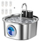 The Most Popular Cat Water Fountain,Cat Water Fountain Stainless Steel,108oz 3.2L Cat Fountain For Drinking - Pet Water Fountain Inside - Automatic Dog Watering Dispenser Bowl - Pet Feeding & Watering Supplies - Water Level Window