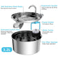 The Most Popular Cat Water Fountain,Cat Water Fountain Stainless Steel,108oz 3.2L Cat Fountain For Drinking - Pet Water Fountain Inside - Automatic Dog Watering Dispenser Bowl - Pet Feeding & Watering Supplies - Water Level Window