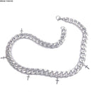 Trend Titanium Steel Cross Cuban Link Chain Ins Cold Hip Hop Silver Necklace