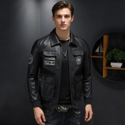 Maverick Slim-Fit Moto Leather Jacket – Sport Biker Style