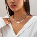Snake Bone Chain Contrast Color Necklace Women's Versatile Diamond