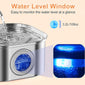Cat Water Fountain Stainless Steel,108oz 3.2L Cat Fountain For Drinking - Pet Water Fountain Inside - Automatic Dog Watering Dispenser Bowl - Pet Feeding & Watering Supplies - Water Level Window