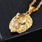 Diamond Lion's Head Men's Pendant Alloy Necklace