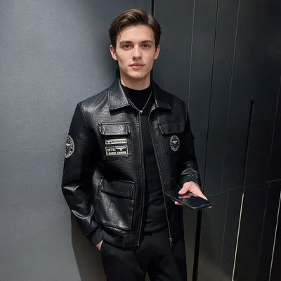 Maverick Slim-Fit Moto Leather Jacket – Sport Biker Style