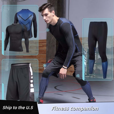 Fitness Set – Compression Tops, Pants, Long Sleeve Shirts, Athletic Base Layer, Quick-Dry Moisture-Wicking Sportswear