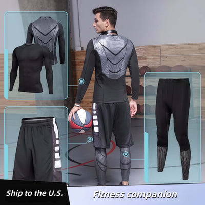 Fitness Set – Compression Tops, Pants, Long Sleeve Shirts, Athletic Base Layer, Quick-Dry Moisture-Wicking Sportswear