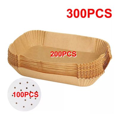 Air Fryer Liners – 300pcs Disposable Non-Stick Parchment Paper for Air Fryers, Greaseproof & Waterproof, Round Paper Inserts for Quick Clean Cooking