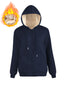 Warm Berber Fleece Pocket Hooded Sweatshirt Coat