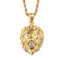 Diamond Lion's Head Men's Pendant Alloy Necklace