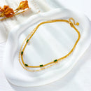 Fashion Retro High Class Elegant Double Layer Twin Blade Clavicle Chain Square Diamond Accessories Necklace