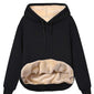 Warm Berber Fleece Pocket Hooded Sweatshirt Coat