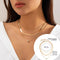 Snake Bone Chain Contrast Color Necklace Women's Versatile Diamond