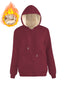 Warm Berber Fleece Pocket Hooded Sweatshirt Coat